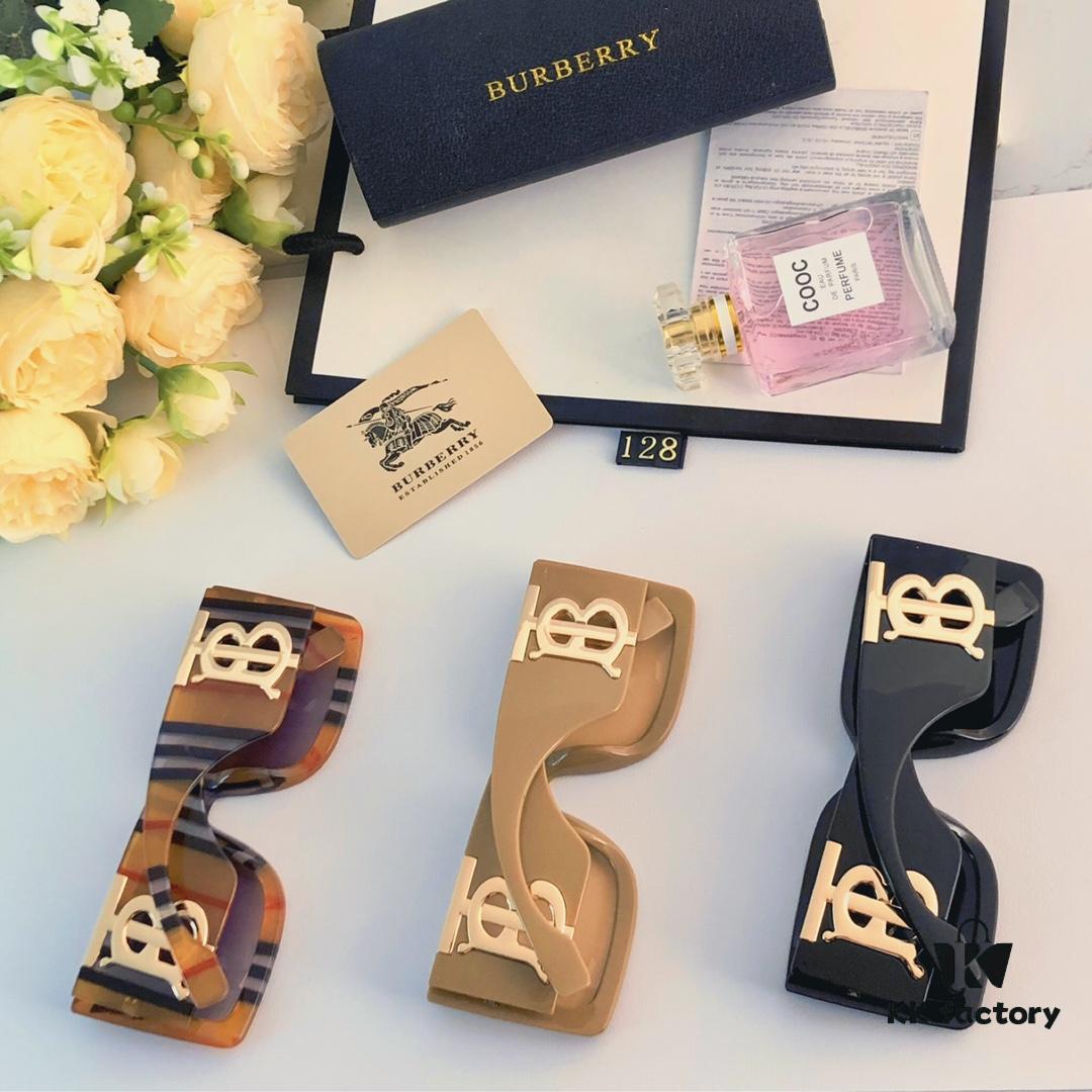 Burberry Trendy Unisex Sunglasses for Men and Women, Fashionable Large B Design UV Protection Shades, Slimming Effect Sunglasses for Parties and Gatherings