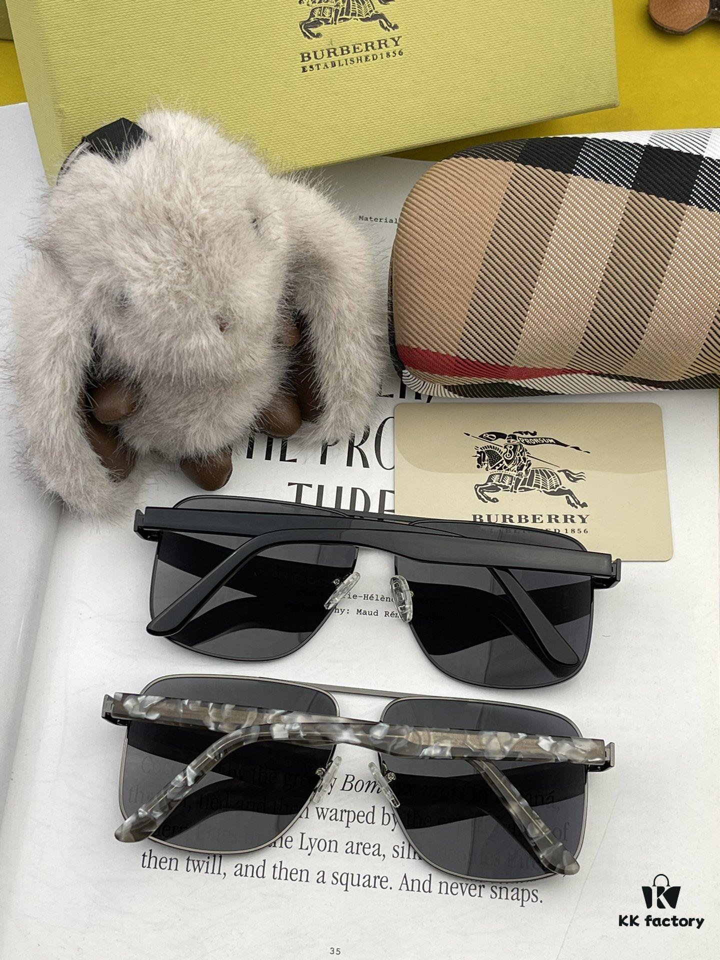 BURBERRY, Men's Sunglasses 🕶 Original Retro Style, High-Quality Shades, Flattering on All Face Shapes, Highly Popular 🍁 New Arrival 🍁 Flawless Design 🔝 Model: B29