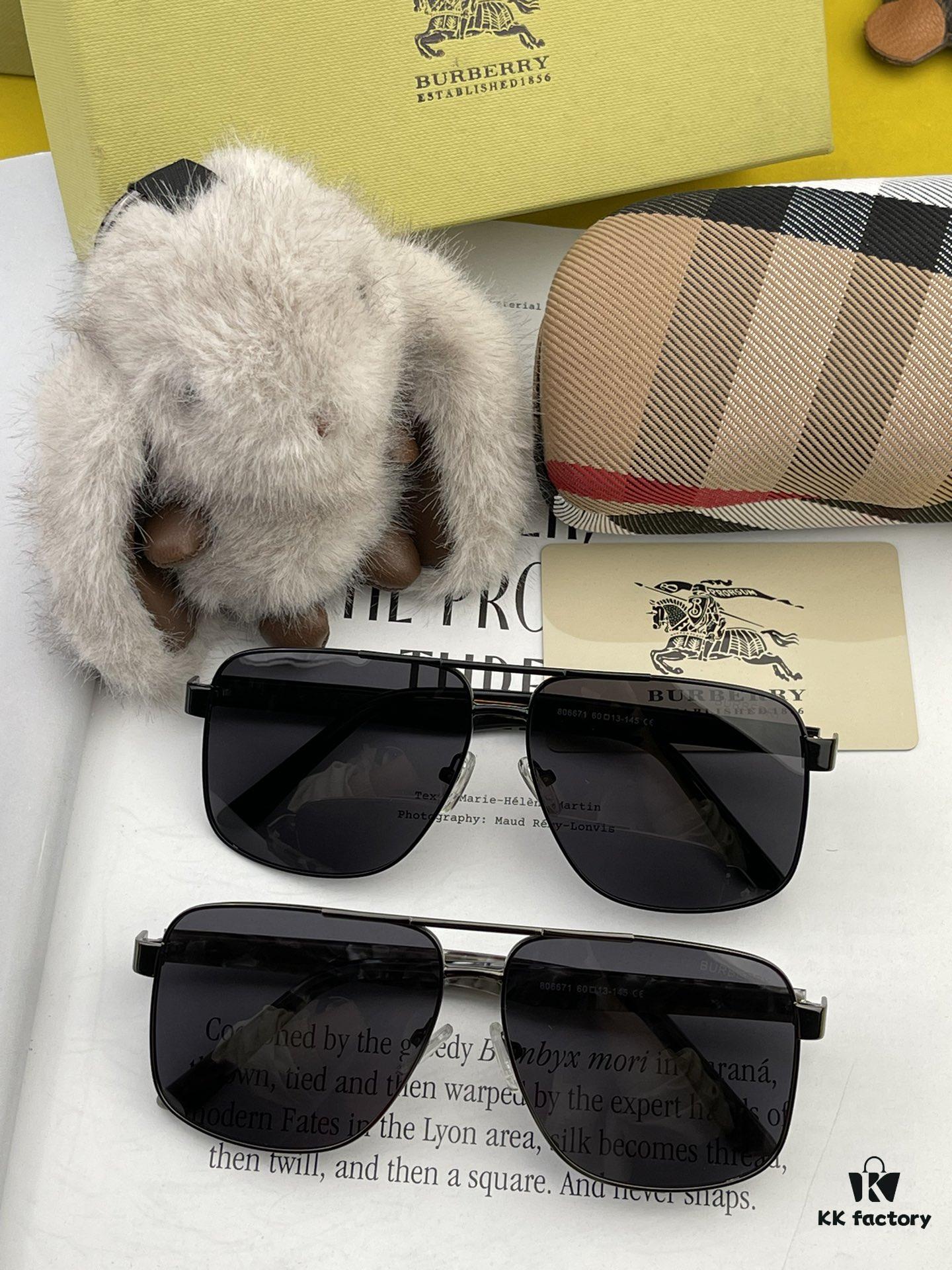 BURBERRY, Men's Sunglasses 🕶 Original Retro Style, High-Quality Shades, Flattering on All Face Shapes, Highly Popular 🍁 New Arrival 🍁 Flawless Design 🔝 Model: B29