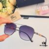 Burberry Retro Men's Metal Double-Bridge Aviator Sunglasses, High-End Business Style UV400 Anti-Ultraviolet Sun Glasses