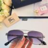 Burberry Retro Men's Metal Double-Bridge Aviator Sunglasses, High-End Business Style UV400 Anti-Ultraviolet Sun Glasses