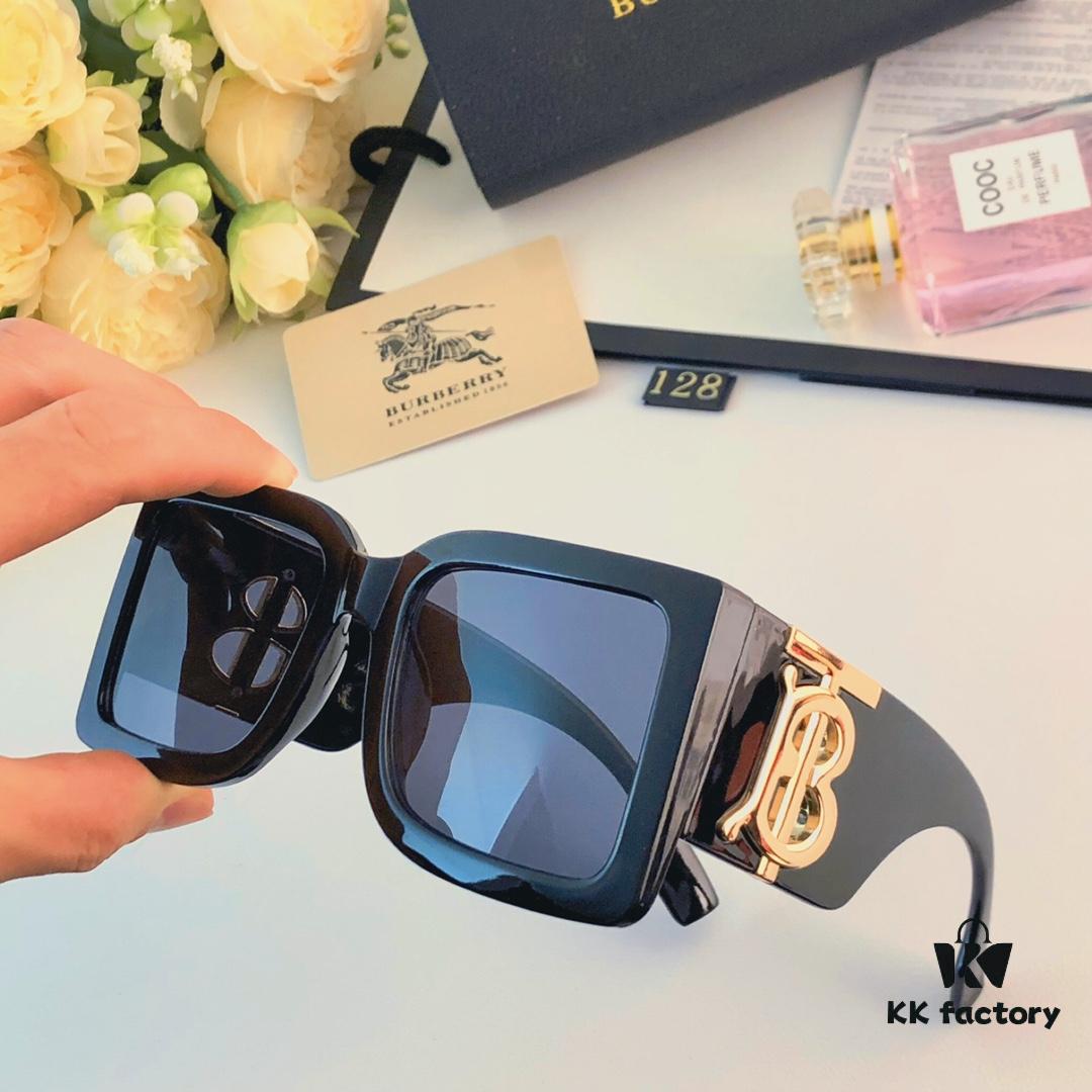 Burberry Trendy Unisex Sunglasses for Men and Women, Fashionable UV Protection Oversized Glasses for Parties, Gatherings, Slimming Face Look