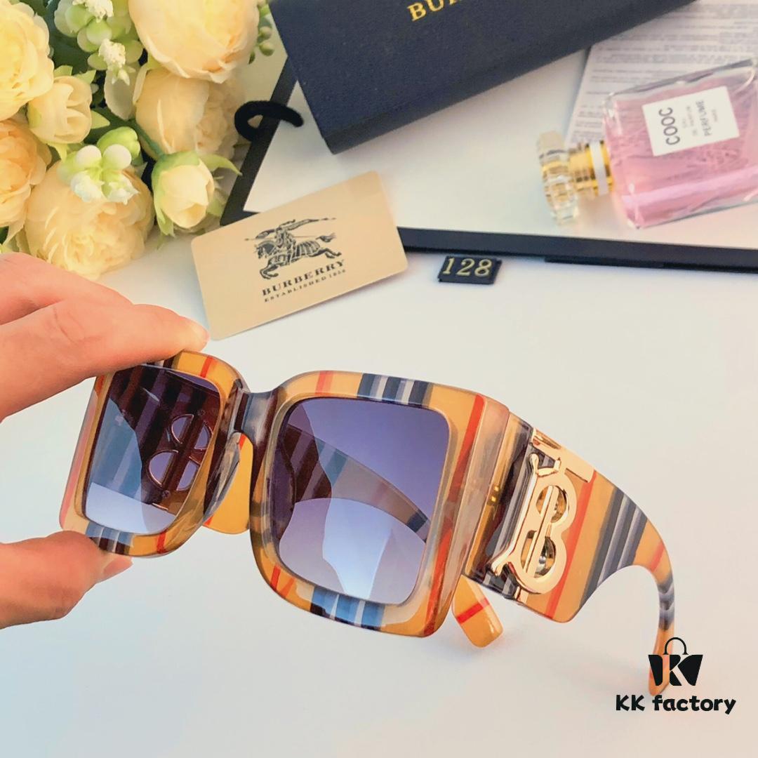 Burberry Trendy Unisex Sunglasses for Men and Women, Fashionable UV Protection Oversized Glasses for Parties, Gatherings, Slimming Face Look