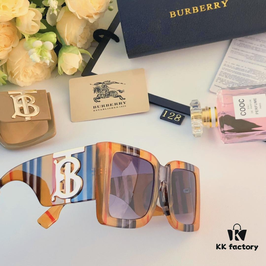 Burberry Trendy Unisex Sunglasses for Men and Women, Fashionable UV Protection Oversized Glasses for Parties, Gatherings, Slimming Face Look