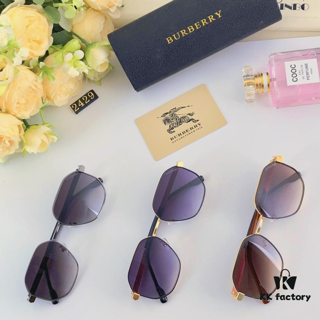 Burberry Retro Sunglasses, Fashionable Men's Statement Sunglasses, Trendy Streetwear Glasses, Hong Kong Style Hip-Hop Sun Glasses for Men and Women