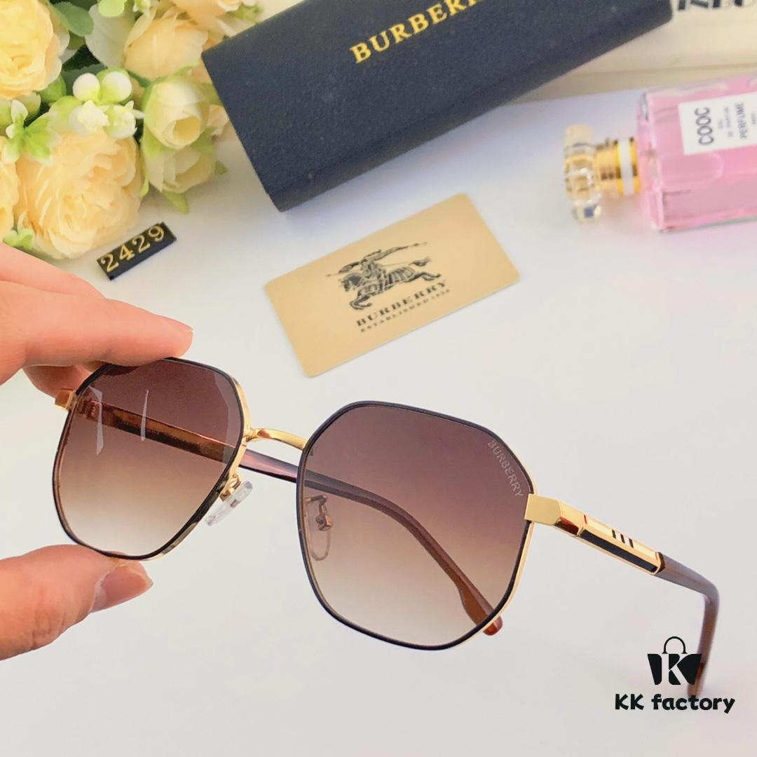 Burberry Retro Sunglasses, Fashionable Men's Statement Sunglasses, Trendy Streetwear Glasses, Hong Kong Style Hip-Hop Sun Glasses for Men and Women