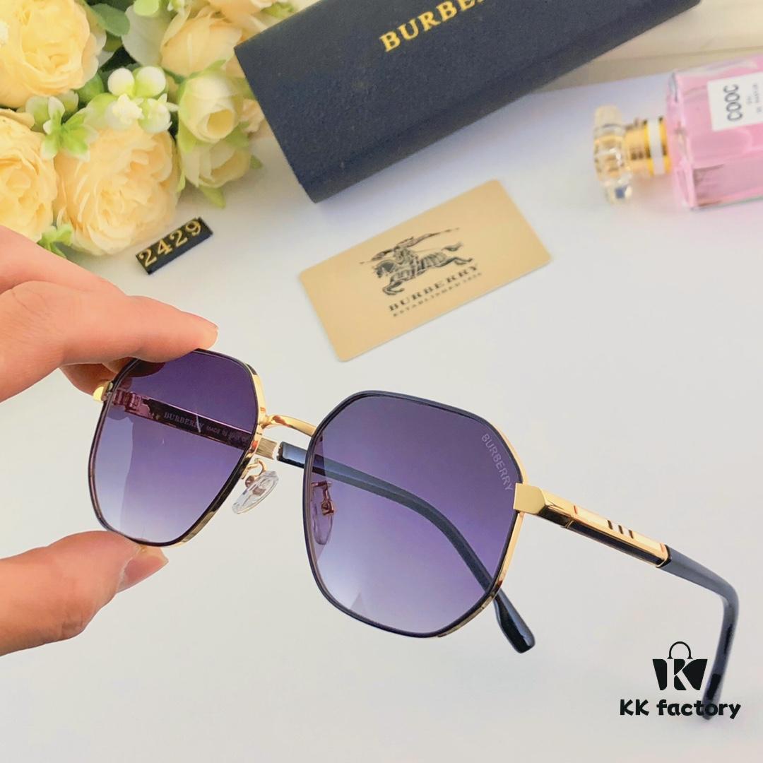 Burberry Retro Sunglasses, Fashionable Men's Statement Sunglasses, Trendy Streetwear Glasses, Hong Kong Style Hip-Hop Sun Glasses for Men and Women