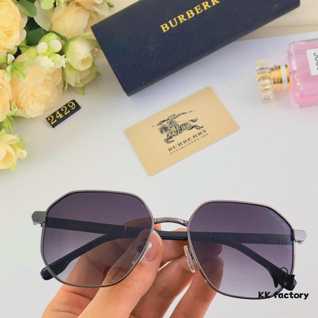 Burberry Retro Sunglasses, Fashionable Men's Statement Sunglasses, Trendy Streetwear Glasses, Hong Kong Style Hip-Hop Sun Glasses for Men and Women