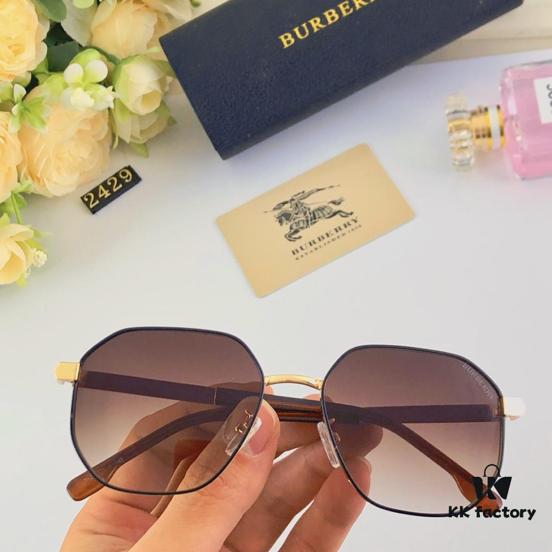 Burberry Retro Sunglasses, Fashionable Men's Statement Sunglasses, Trendy Streetwear Glasses, Hong Kong Style Hip-Hop Sun Glasses for Men and Women