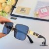 Burberry European and American Style Square Metal Frame Luxury Sunglasses, Fashionable UV Protection Oversized Sunglasses for Driving, Trendy Cross-border Sun Glasses