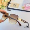 Burberry European and American Style Square Metal Frame Luxury Sunglasses, Fashionable UV Protection Oversized Sunglasses for Driving, Trendy Cross-border Sun Glasses