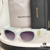 Balenciaga BB0324SK Micro Cat-Eye Sunglasses with Shiny Gold BB Logo and Hidden Hinges