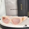 Balenciaga BB0324SK Micro Cat-Eye Sunglasses with Shiny Gold BB Logo and Hidden Hinges