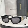 Balenciaga BB0324SK Micro Cat-Eye Sunglasses with Shiny Gold BB Logo and Hidden Hinges