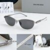 135 Original High-Quality 1:1 Detail Balenciaga BB0357SA European and American Style, Original Mold Sculptural Temple, Heavyweight Futuristic Oval Frame with Metal Brow Bar