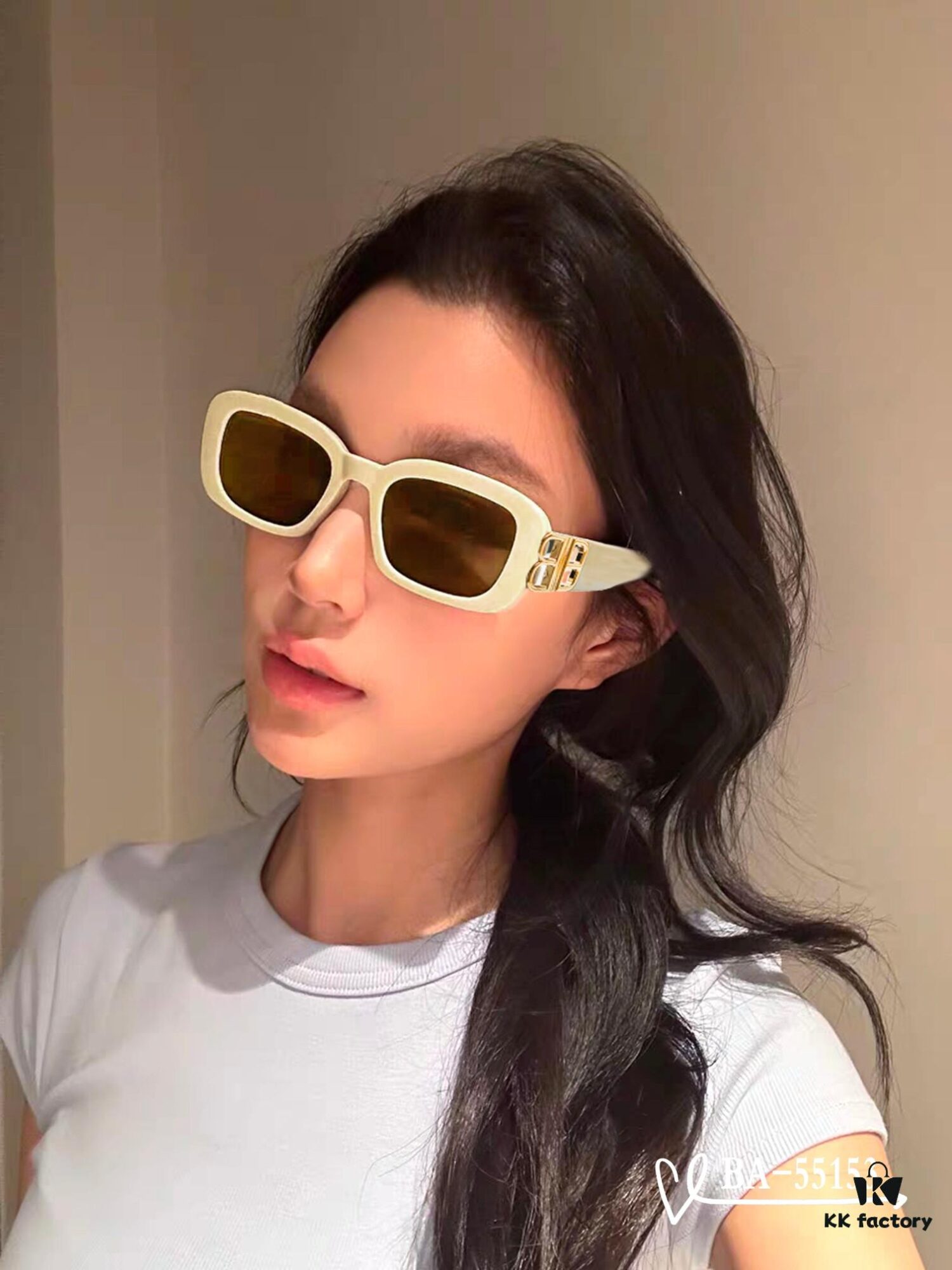 Balenciaga × Polaroid Resin Lens Sunglasses, Lightweight TR Frame, Size 65-13-145, Fashionable UV-Protective Sun Protection for Travel and Daily Wear