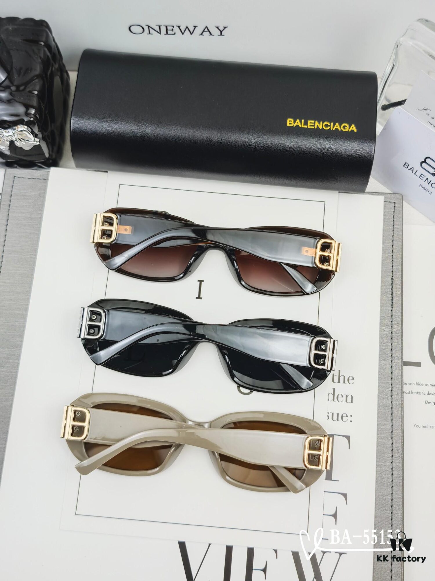 Balenciaga × Polaroid Resin Lens Sunglasses, Lightweight TR Frame, Size 65-13-145, Fashionable UV-Protective Sun Protection for Travel and Daily Wear