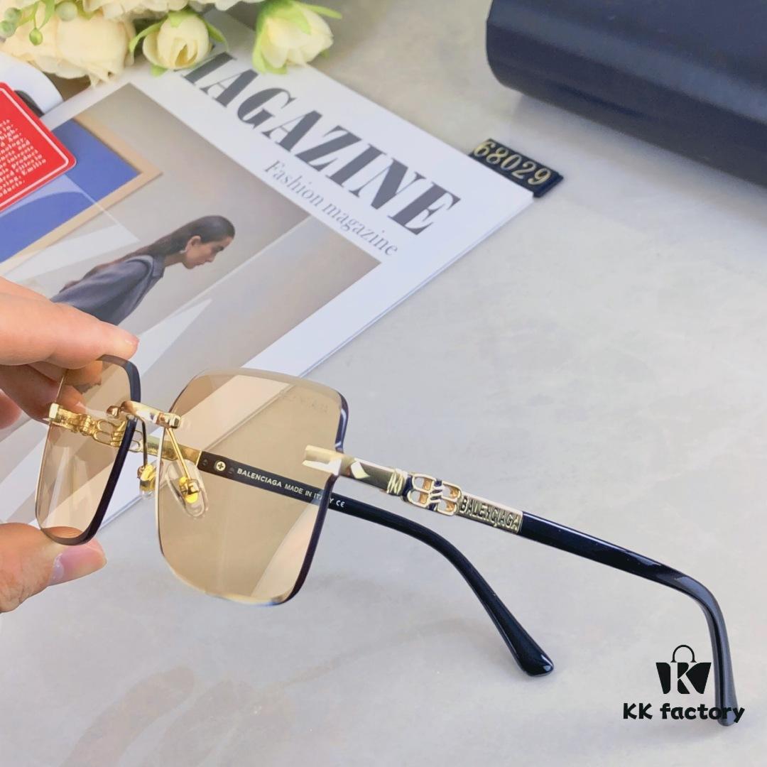 Balenciaga Fashion Frameless Stylish Sunglasses, Edgy Unisex UV-Protective Sun Glasses that Slim the Face