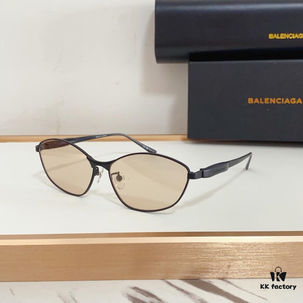 140 Balenciaga BB0356S Original Mold Sculptural Temples Heavyweight Futuristic Metal Eyebrow Frame