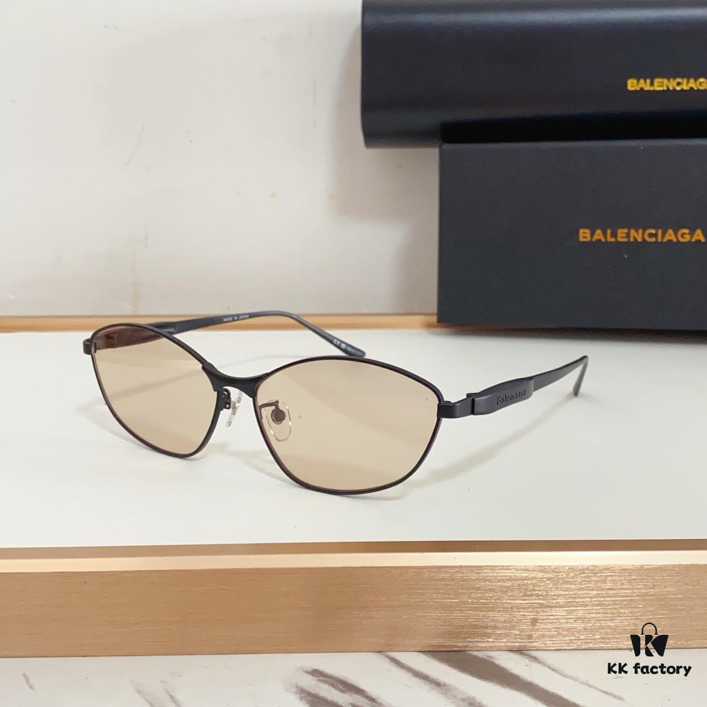 140 Balenciaga BB0356S Original Mold Sculptural Temples Heavyweight Futuristic Metal Eyebrow Frame