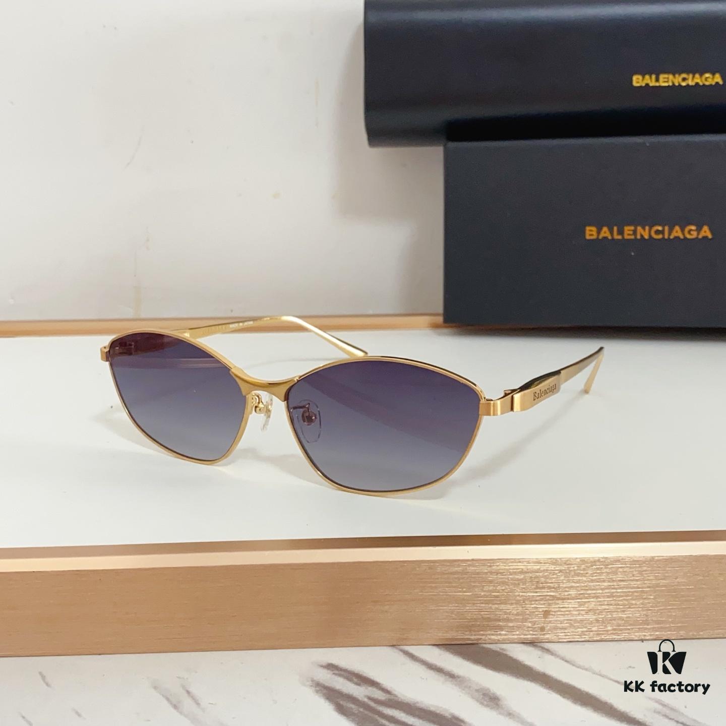 140 Balenciaga BB0356S Original Mold Sculptural Temples Heavyweight Futuristic Metal Eyebrow Frame