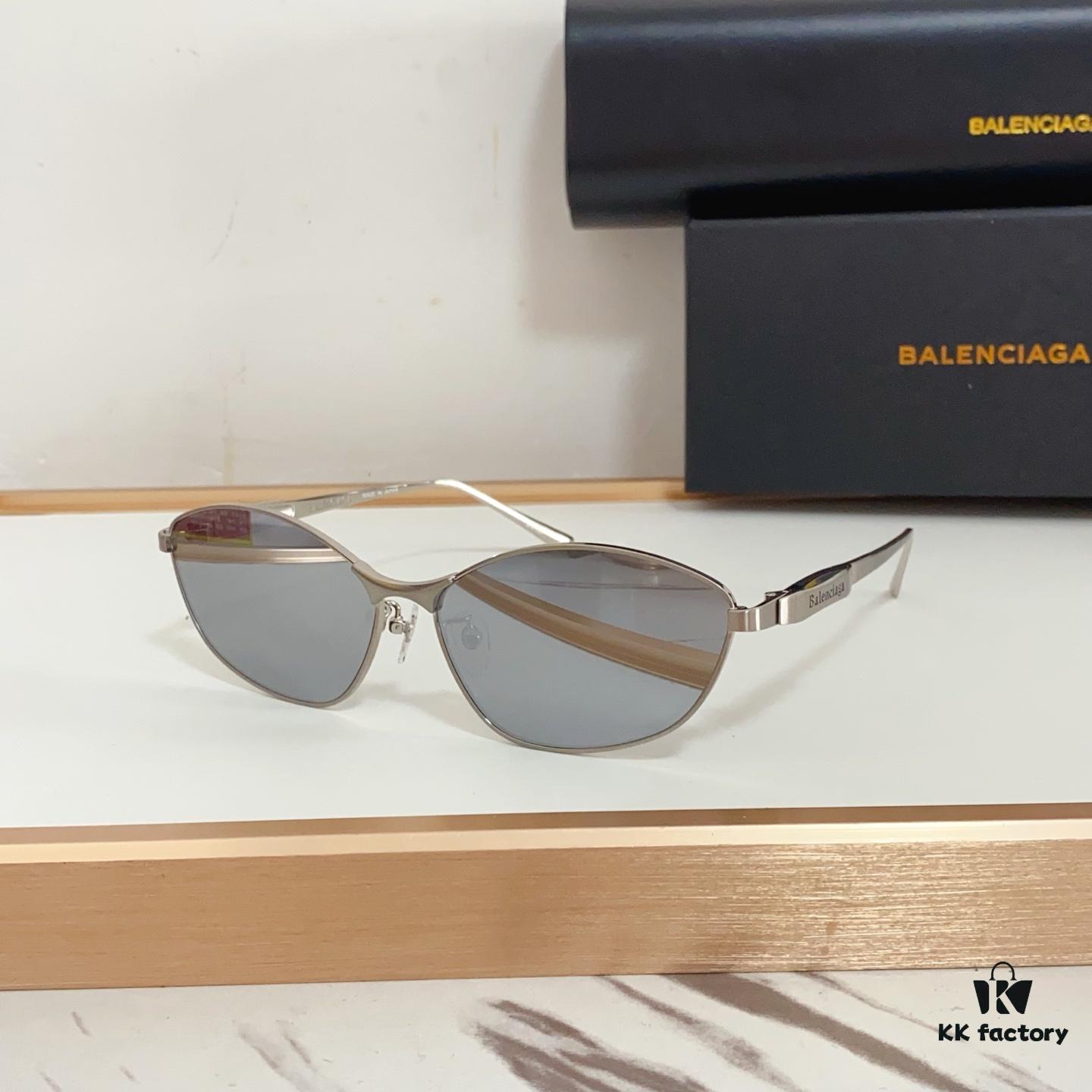140 Balenciaga BB0356S Original Mold Sculptural Temples Heavyweight Futuristic Metal Eyebrow Frame