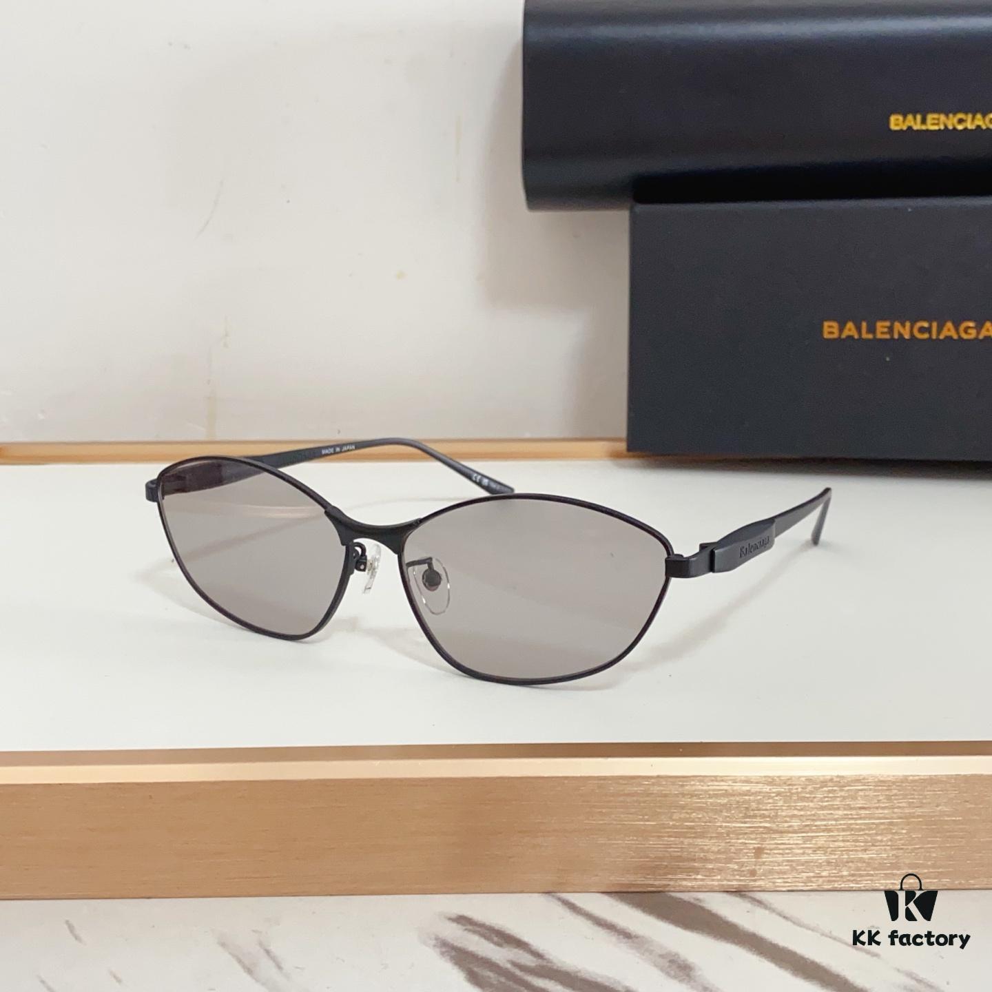 140 Balenciaga BB0356S Original Mold Sculptural Temples Heavyweight Futuristic Metal Eyebrow Frame