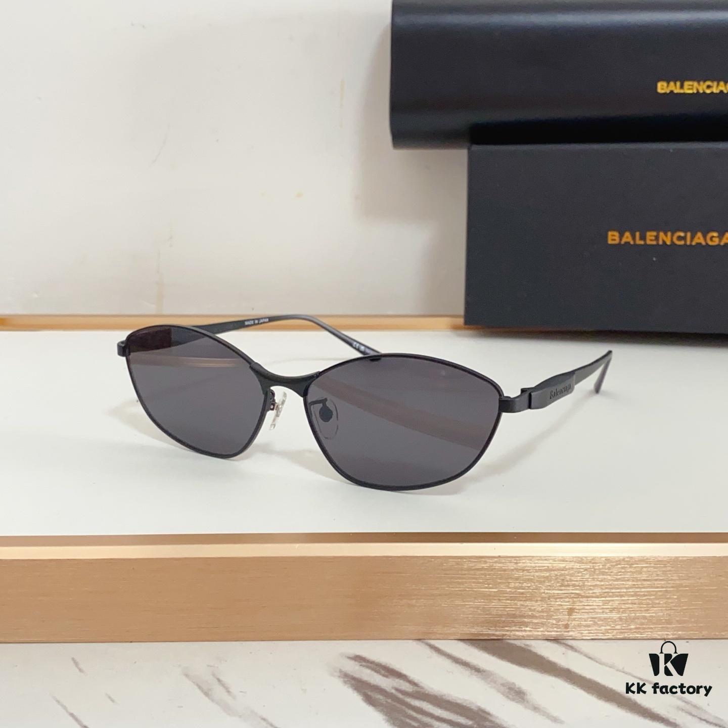140 Balenciaga BB0356S Original Mold Sculptural Temples Heavyweight Futuristic Metal Eyebrow Frame