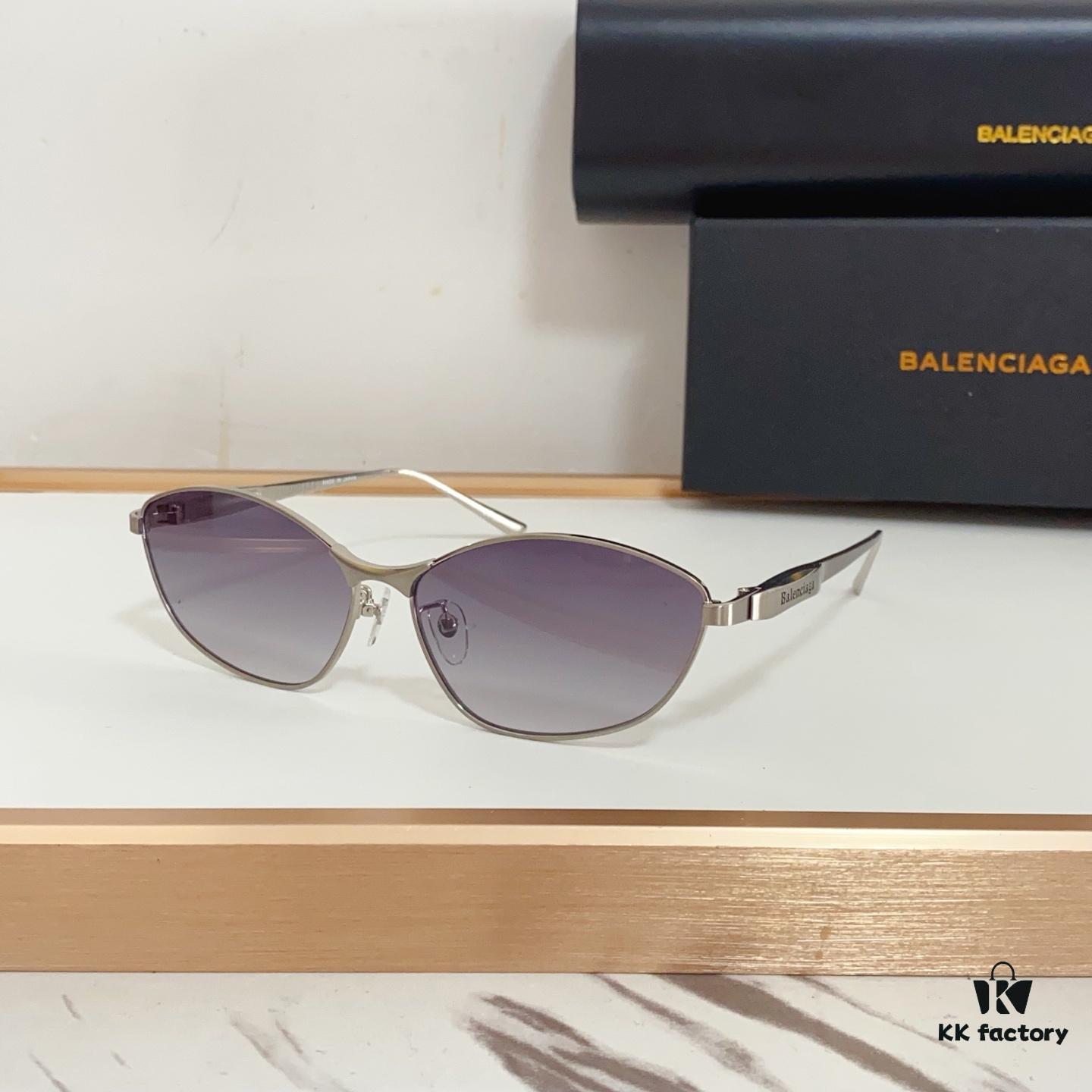 140 Balenciaga BB0356S Original Mold Sculptural Temples Heavyweight Futuristic Metal Eyebrow Frame