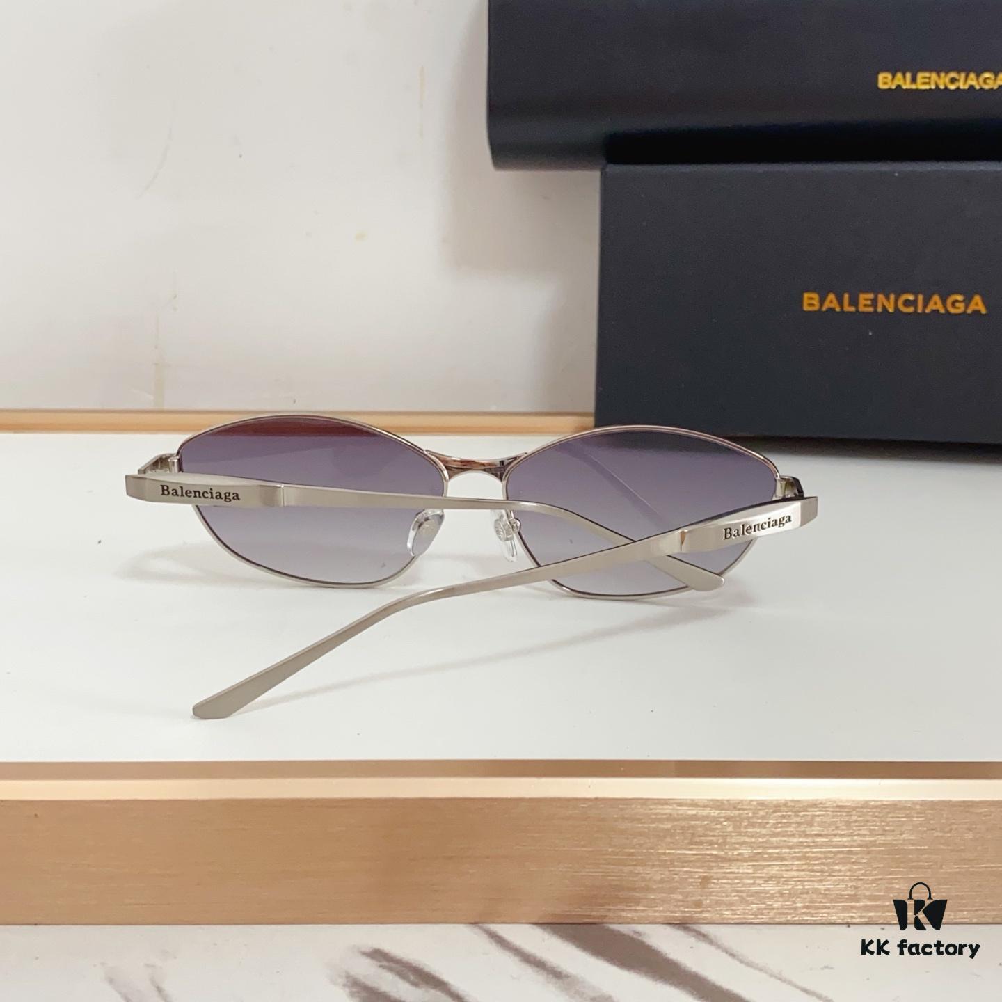 140 Balenciaga BB0356S Original Mold Sculptural Temples Heavyweight Futuristic Metal Eyebrow Frame