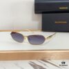 140 Balenciaga BB0355S Sculptural Metal-Temple Futuristic Oval Frame Sunglasses