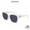 Balenciaga Square Retro Sunglasses with Gold BB Logo and Folding Hinge