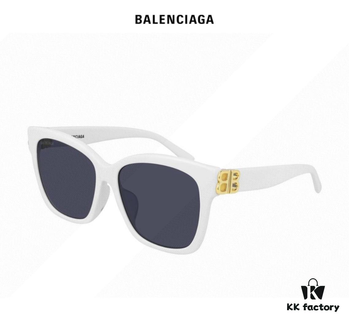 Balenciaga Square Retro Sunglasses with Gold BB Logo and Folding Hinge
