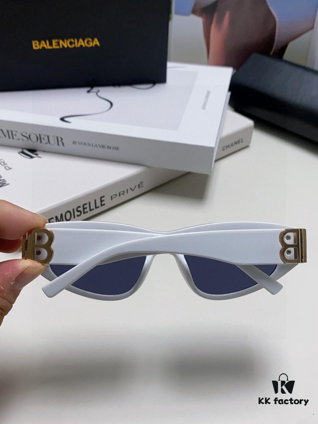 Balenciaga Black Sunglasses Double B Streetwear Style Women's Summer Sun Glasses Ins 2025 New Hip-Hop Retro Fashion High-End UV Protection Sunglasses