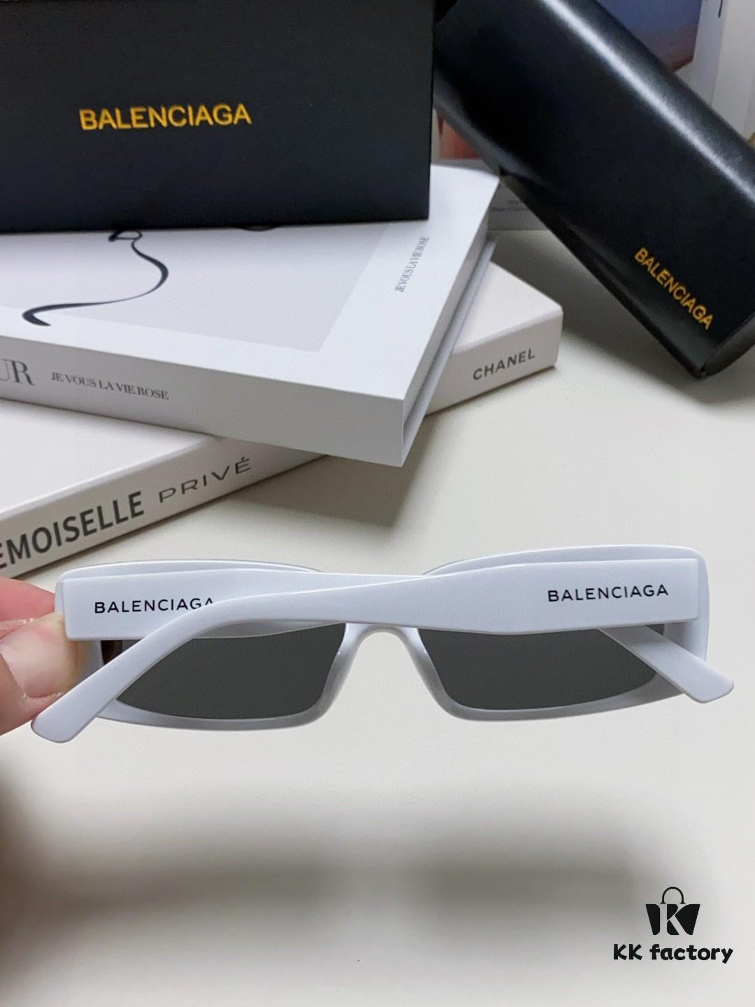 Balenciaga 2025 New Arrival European and American Fashion Statement Square Sunglasses, Instagram-Trending Rectangular Sun Glasses with Wide Lettering, Avant-Garde Unisex Eyewear
