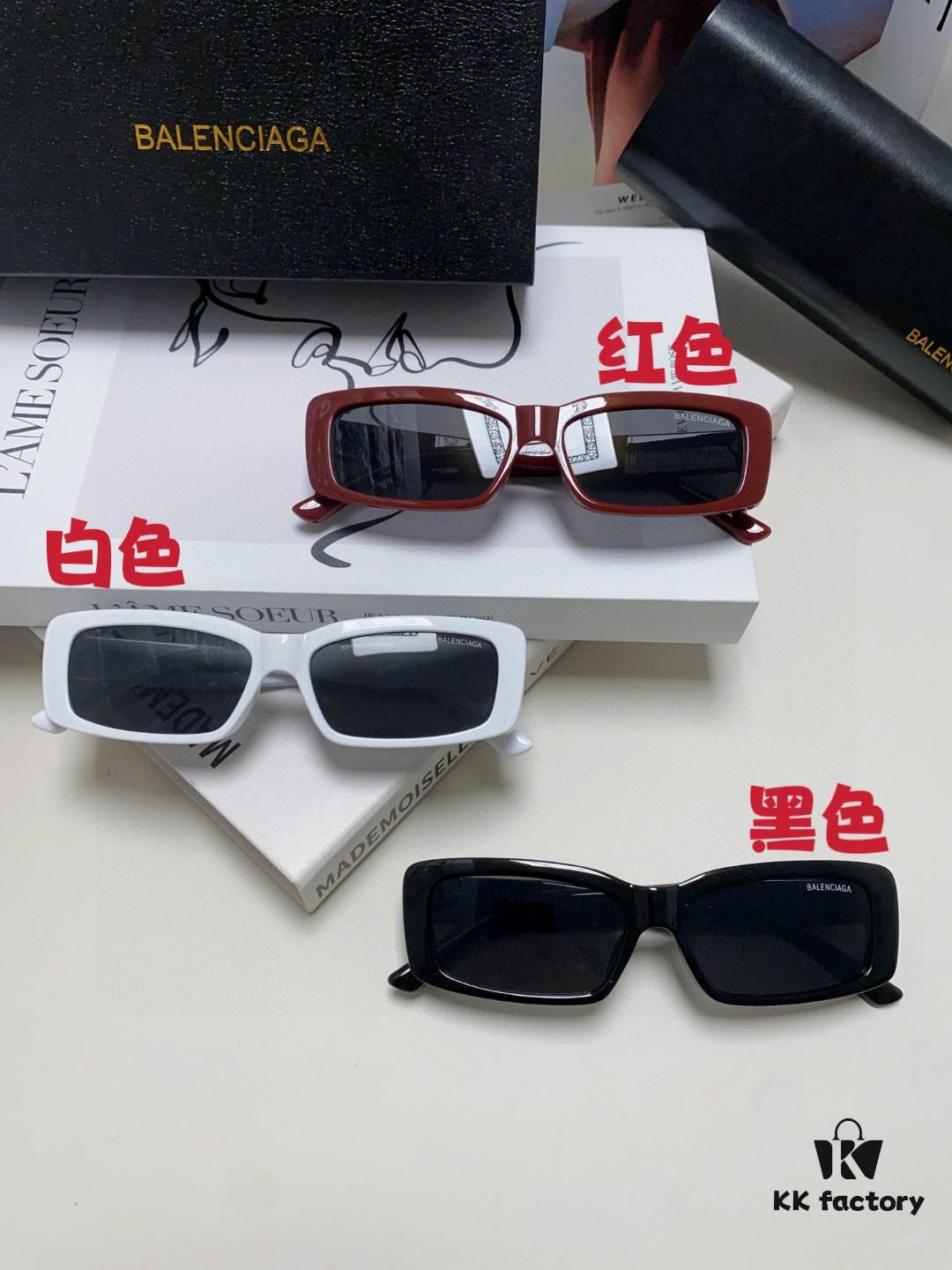 Balenciaga 2025 New Arrival European and American Fashion Statement Square Sunglasses, Instagram-Trending Rectangular Sun Glasses with Wide Lettering, Avant-Garde Unisex Eyewear