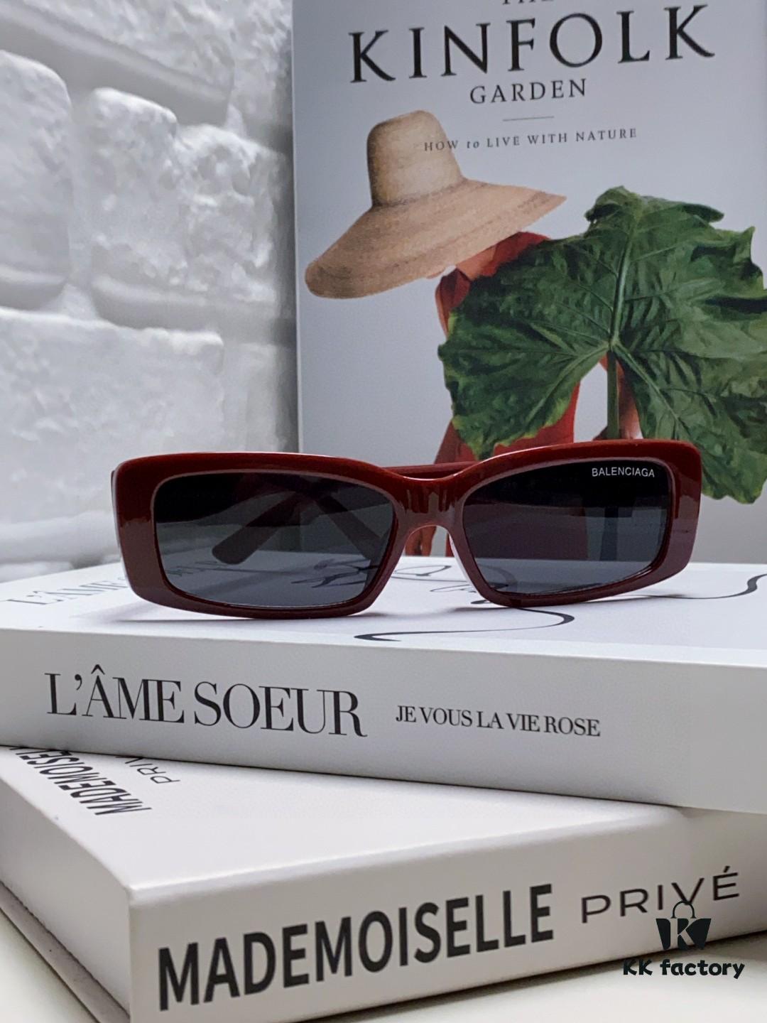 Balenciaga 2025 New Arrivals European and American Trendy Personalized Square Sunglasses Instagram Influencer Stylish Rectangular Sun Glasses with Wide Logo