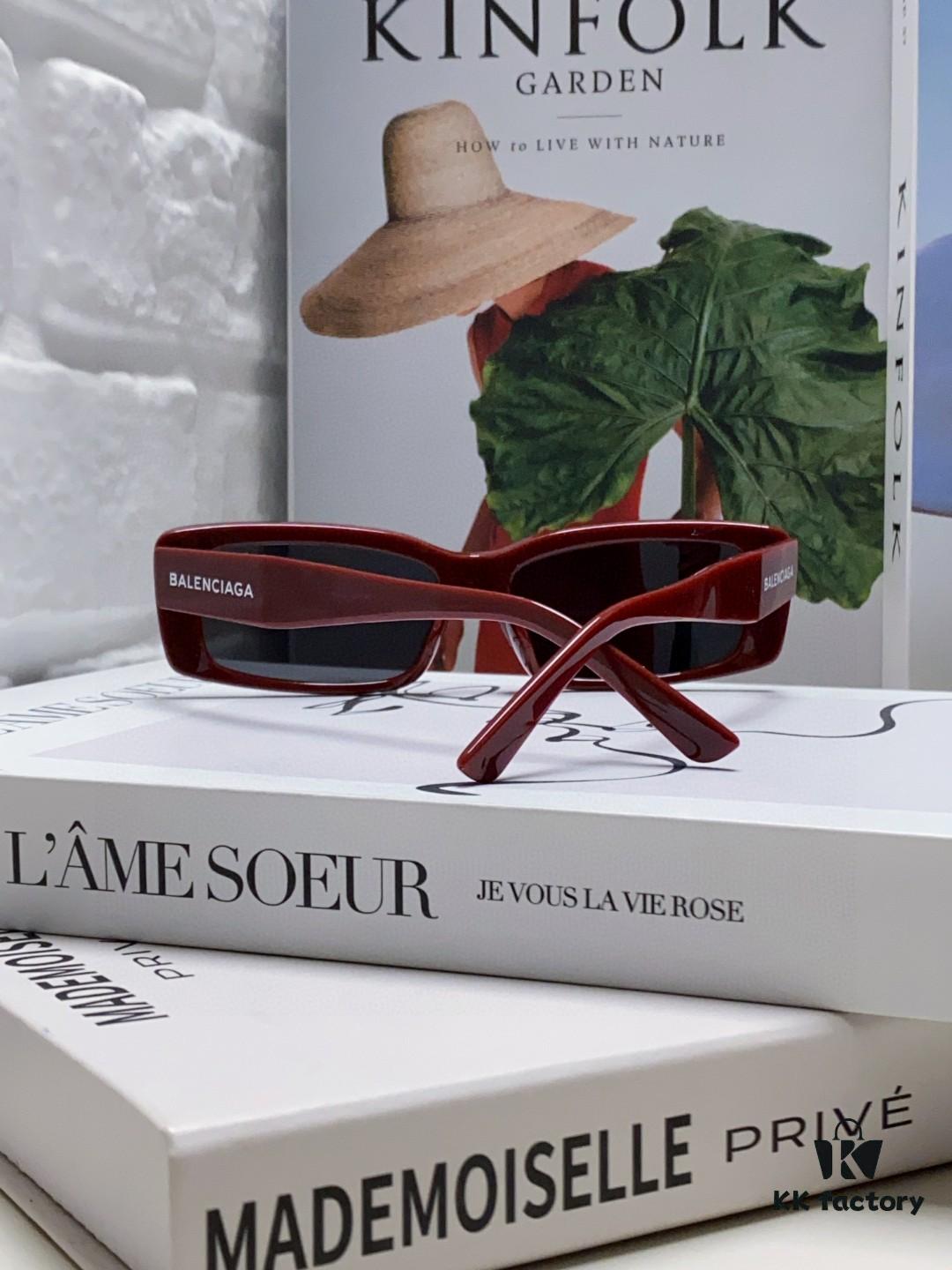 Balenciaga 2025 New Arrivals European and American Trendy Personalized Square Sunglasses Instagram Influencer Stylish Rectangular Sun Glasses with Wide Logo