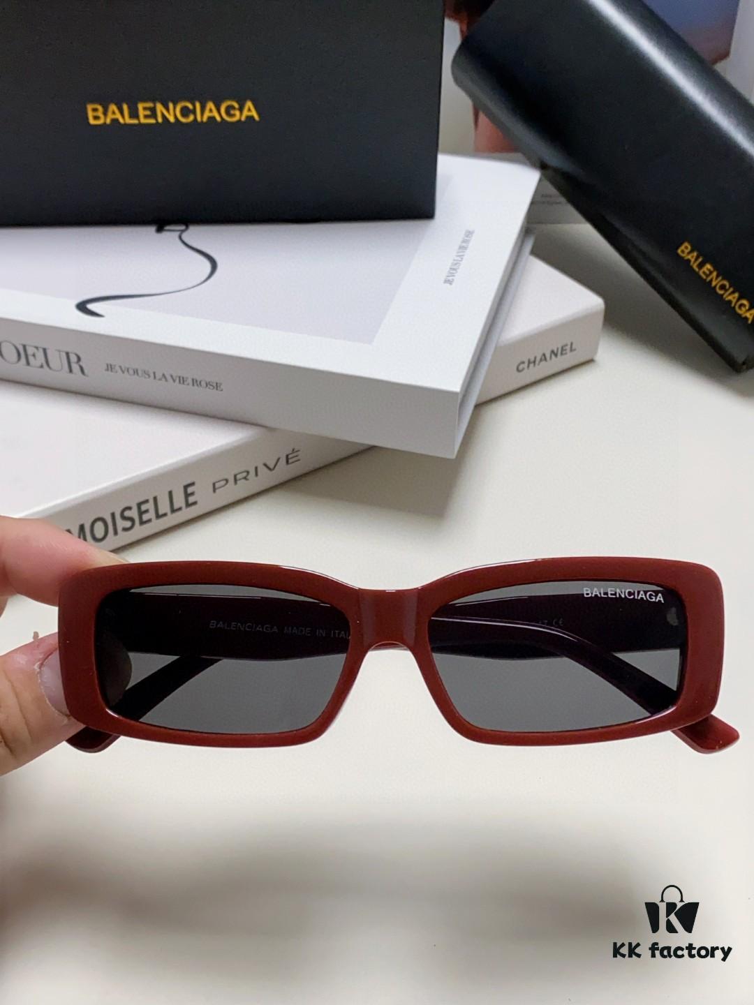 Balenciaga 2025 New Arrivals European and American Trendy Personalized Square Sunglasses Instagram Influencer Stylish Rectangular Sun Glasses with Wide Logo