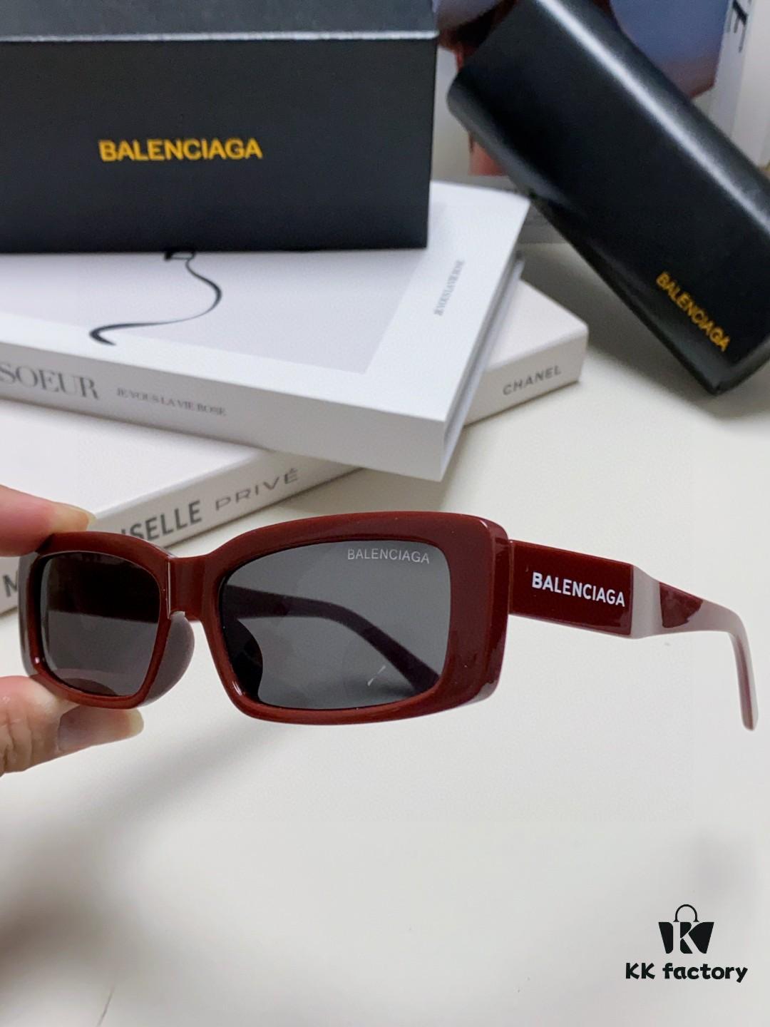 Balenciaga 2025 New Arrivals European and American Trendy Personalized Square Sunglasses Instagram Influencer Stylish Rectangular Sun Glasses with Wide Logo