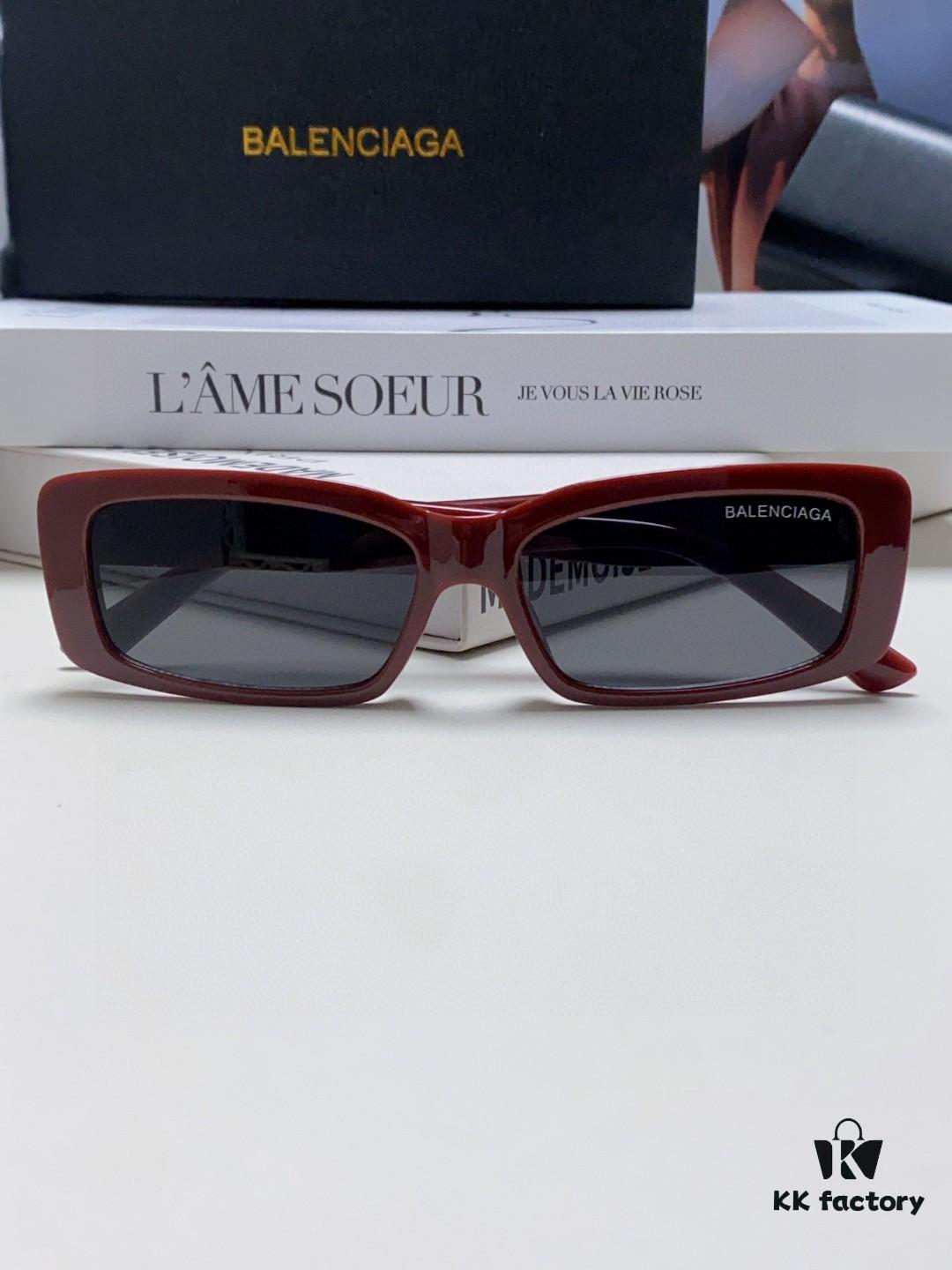 Balenciaga 2025 New Arrivals European and American Trendy Personalized Square Sunglasses Instagram Influencer Stylish Rectangular Sun Glasses with Wide Logo