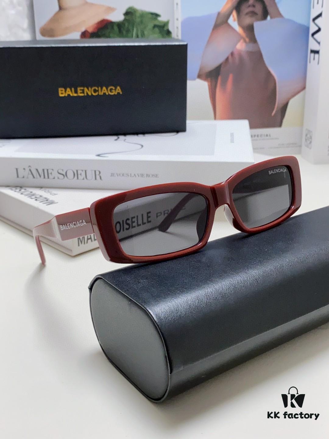 Balenciaga 2025 New Arrivals European and American Trendy Personalized Square Sunglasses Instagram Influencer Stylish Rectangular Sun Glasses with Wide Logo