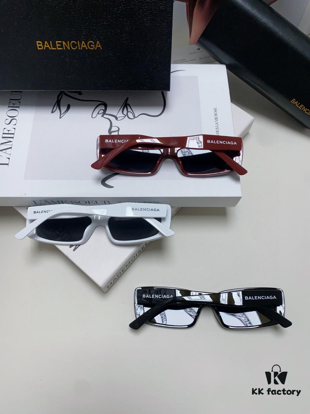 Balenciaga 2025 New Arrivals European and American Trendy Personalized Square Sunglasses Instagram Influencer Stylish Rectangular Sun Glasses with Wide Logo