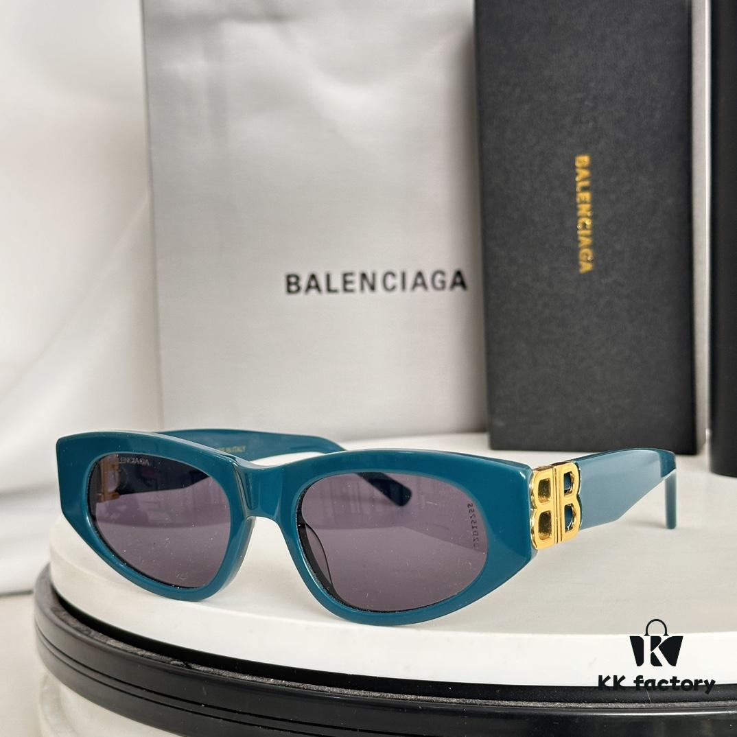 BALENCIAGA BB0095 Arrived in Full Colors, Highest Quality Available on Market, Cat-Eye Queen Style Sunglasses with Double B Logo, UV-Protective Sun Glasses