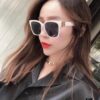 Balenciaga BALENCIAGA Square Retro Sunglasses Trendy Vintage-Style Shades with Gold BB Logo and Folding Hinge