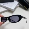 Balenciaga Retro Small Oval Sunglasses Unisex, Minimalist Fashion Narrow Frame Sun Glasses for Men and Women, Stylish Face-Framing Eyewear