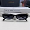 Balenciaga Retro Small Oval Sunglasses Unisex, Minimalist Fashion Narrow Frame Sun Glasses for Men and Women, Stylish Face-Framing Eyewear