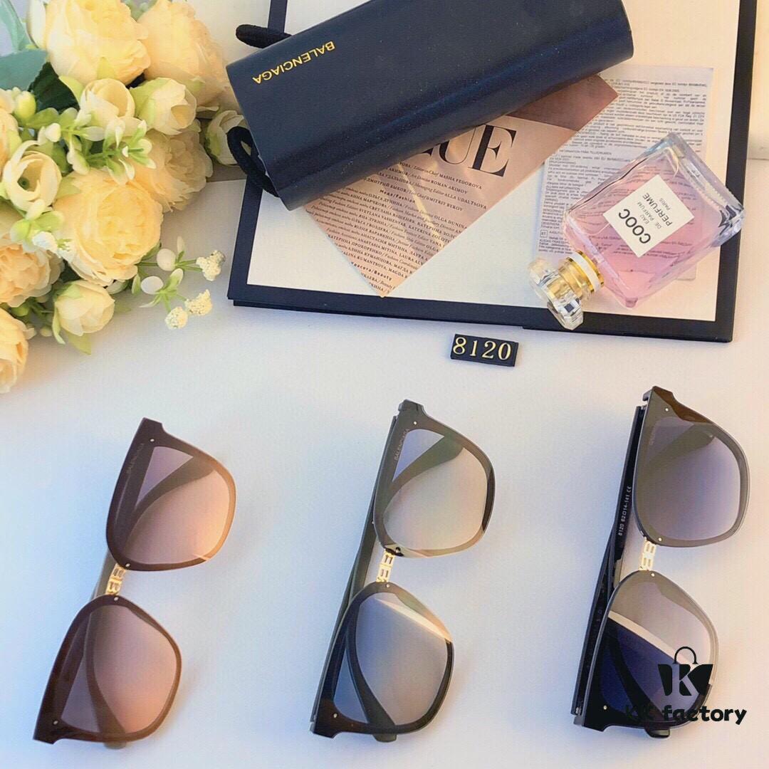 Balenciaga Women's Sunglasses, High-End UV Protection, New Round Frameless Design, Slimming for Round Faces, Instagram-Trendy Fashionable Streetwear Statement Sunglasses