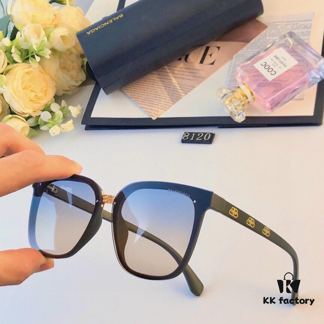 Balenciaga Women's Sunglasses, High-End UV Protection, New Round Frameless Design, Slimming for Round Faces, Instagram-Trendy Fashionable Streetwear Statement Sunglasses