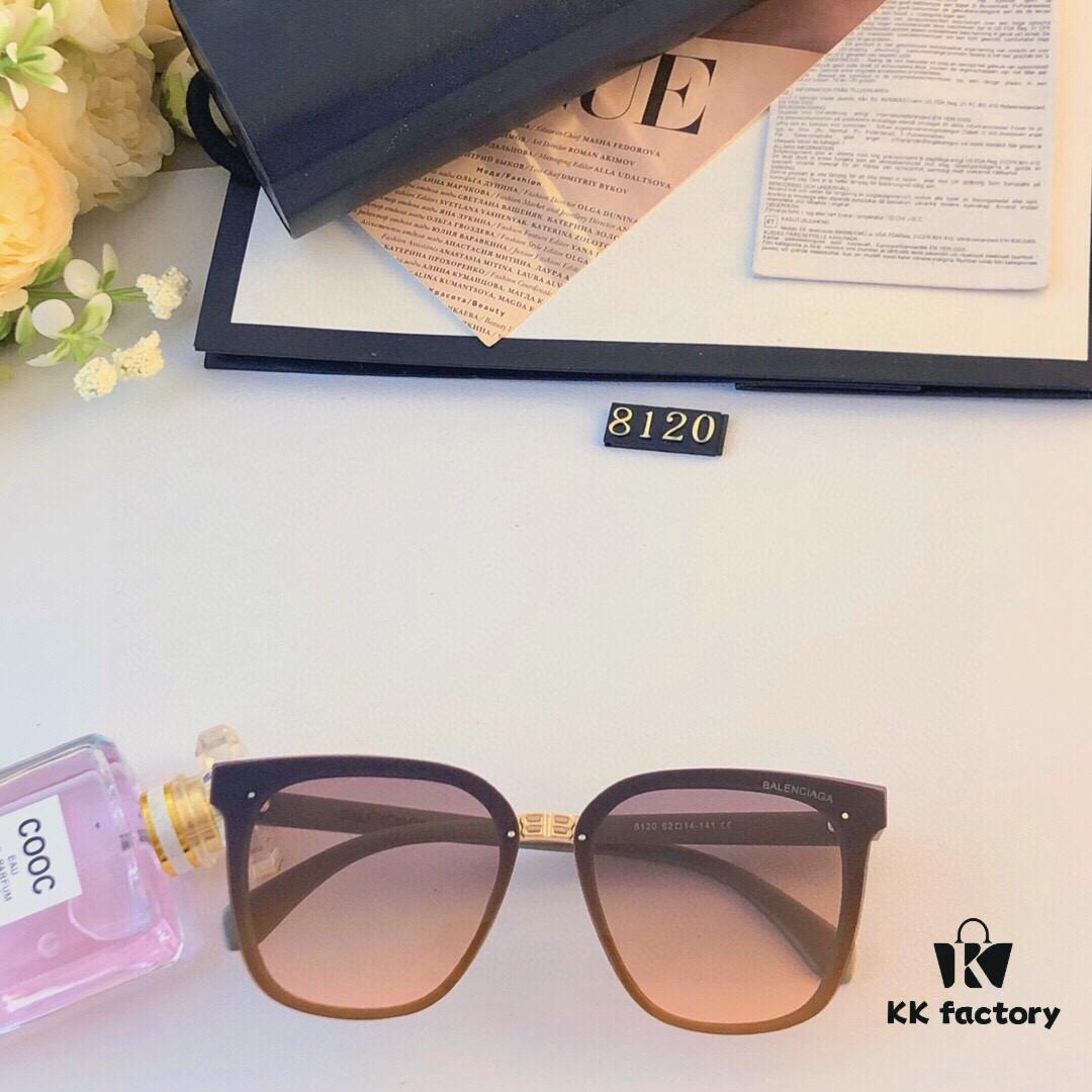 Balenciaga Women's Sunglasses, High-End UV Protection, New Round Frameless Design, Slimming for Round Faces, Instagram-Trendy Fashionable Streetwear Statement Sunglasses